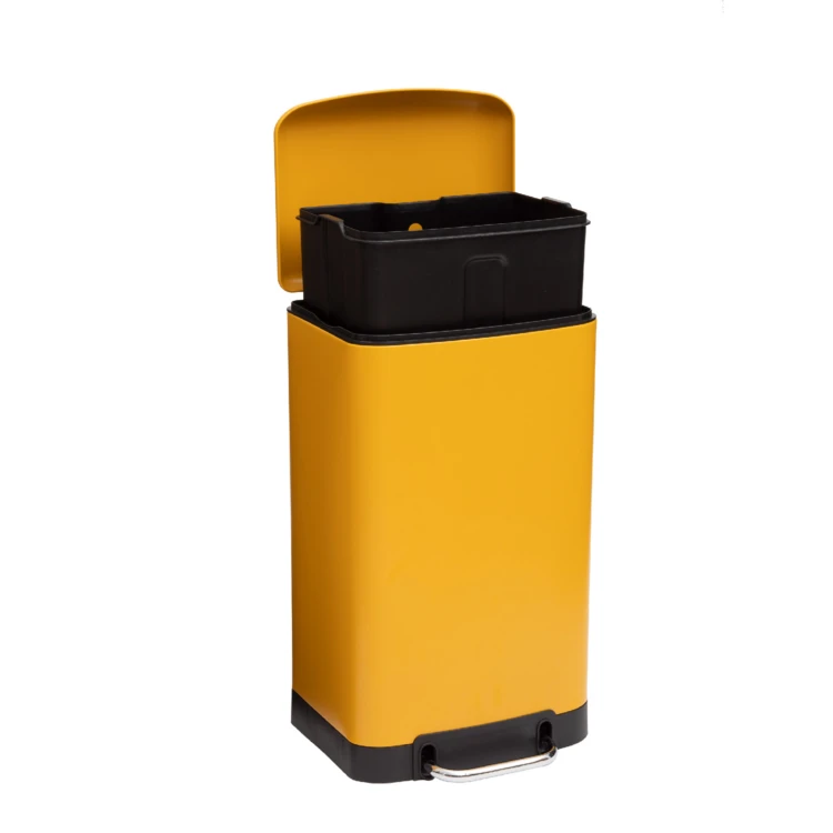 Poubelle en métal bac amovible 30 L
