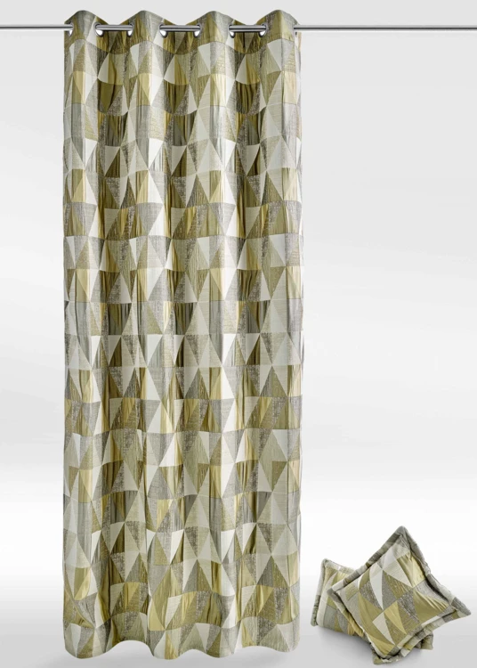 Cortina de design com padrão triangular