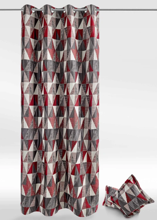Cortina de design com padrão triangular