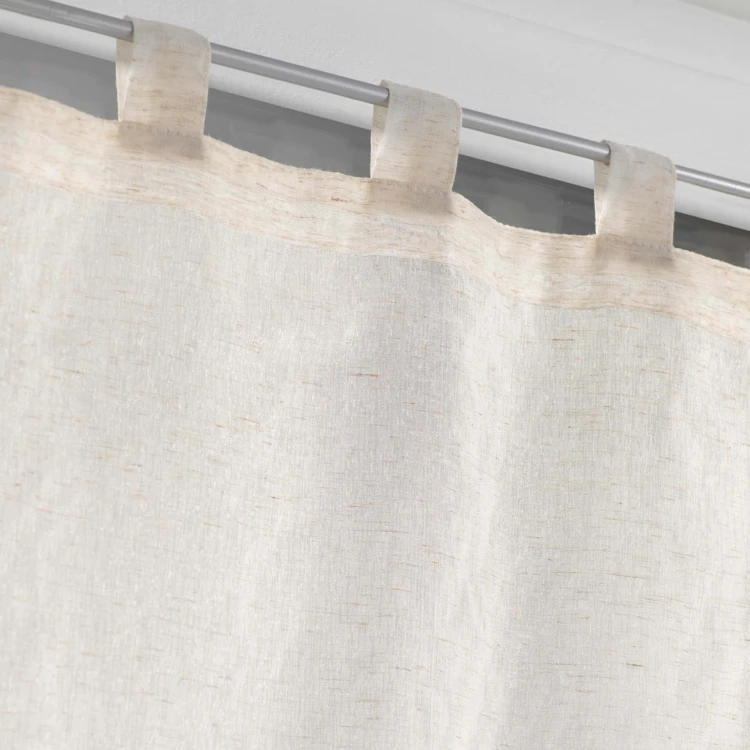 Par de cortinados pequenos com efeito de linho tecido