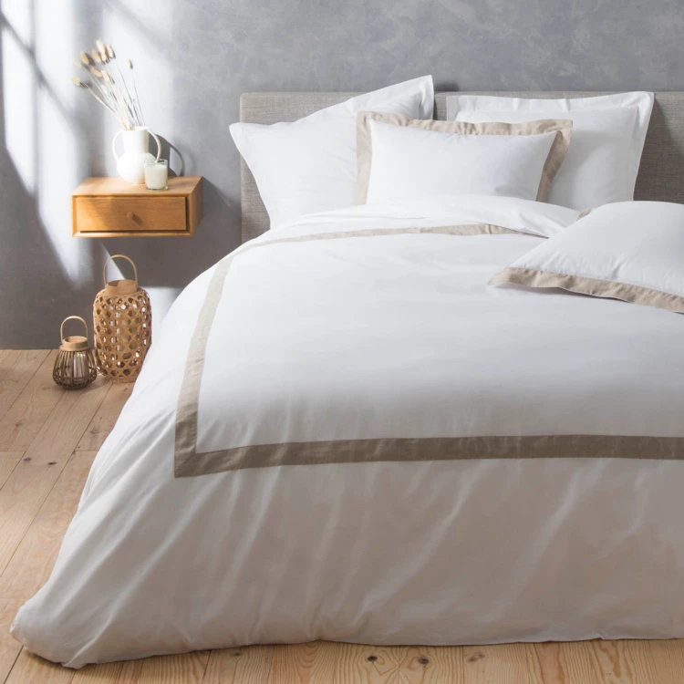 Set di biancheria da letto 3 pezzi in cotone e lino