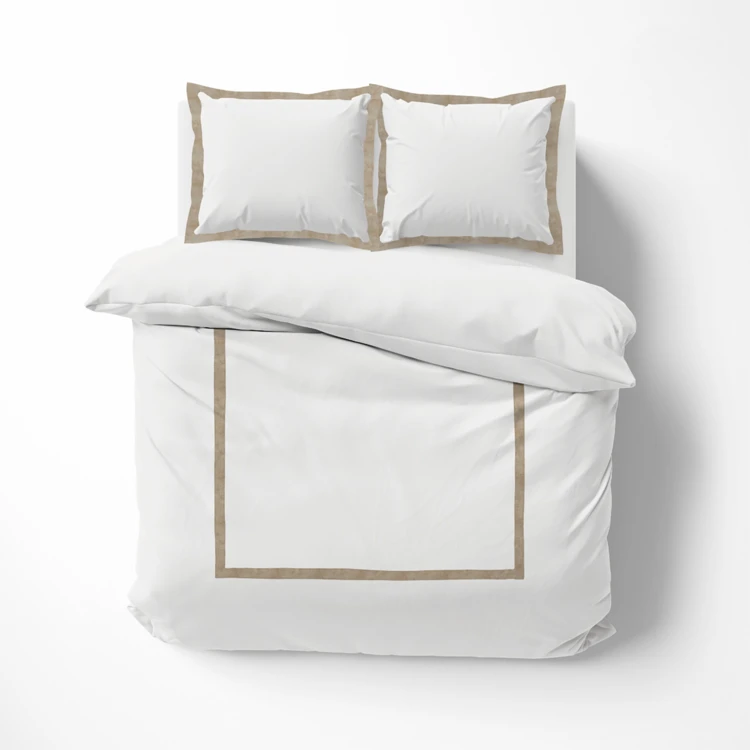 Set di biancheria da letto 3 pezzi in cotone e lino