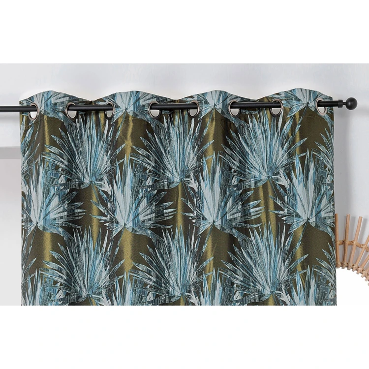 Rideau tamisant aux feuilles tropicales