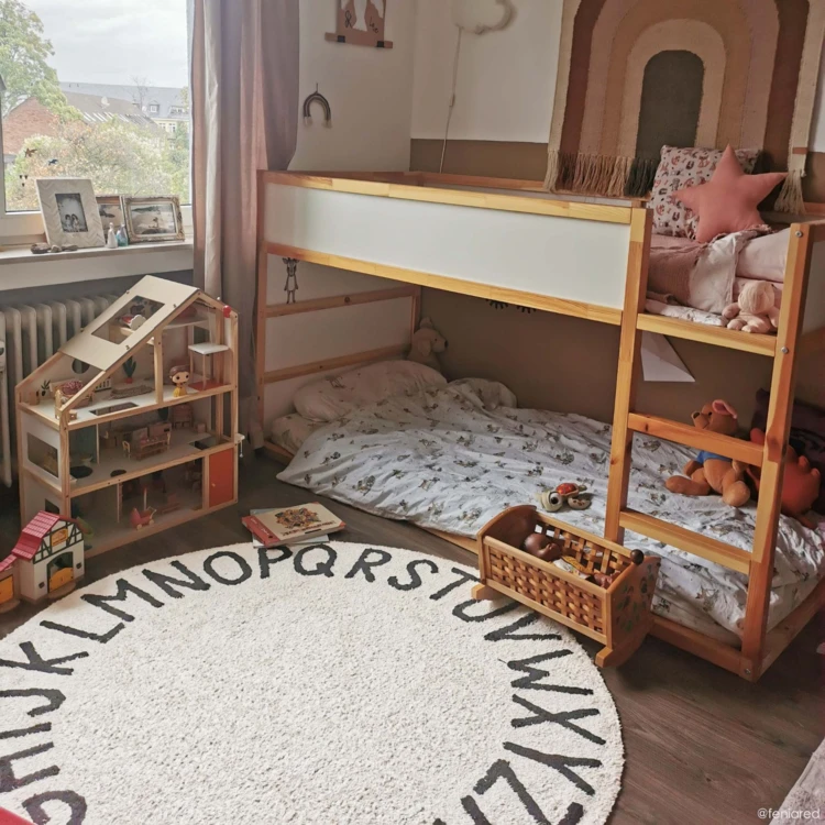 Tapis lavable rond alphabet ABC