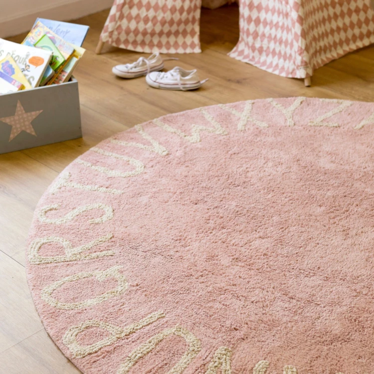 Tapis lavable rond alphabet ABC