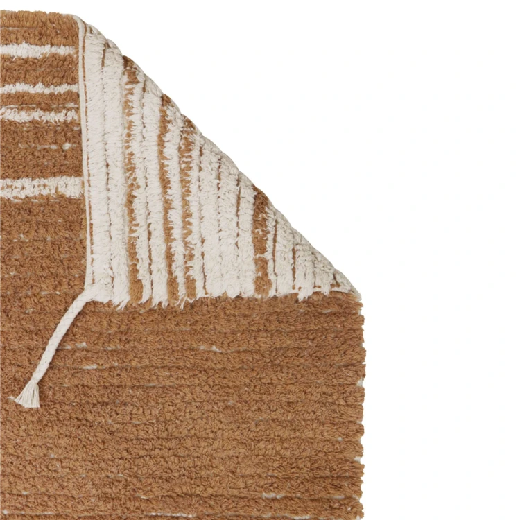 Tapis lavable réversible caramel double