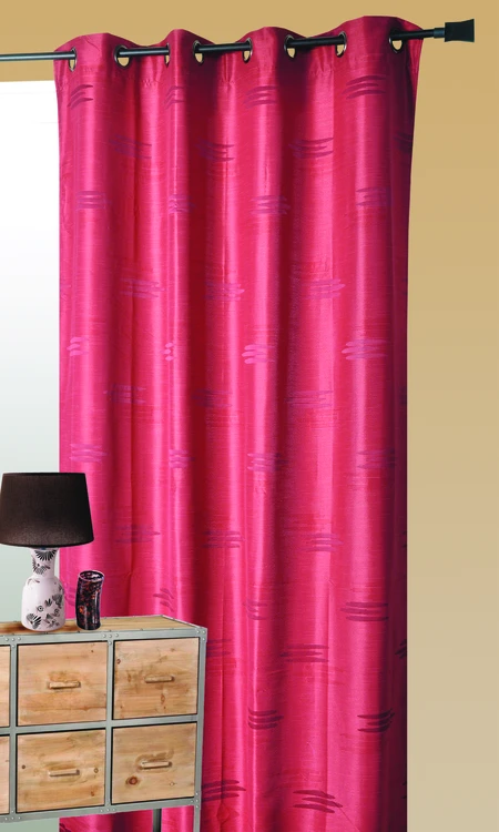 Tenda jacquard con forme geometriche e occhielli