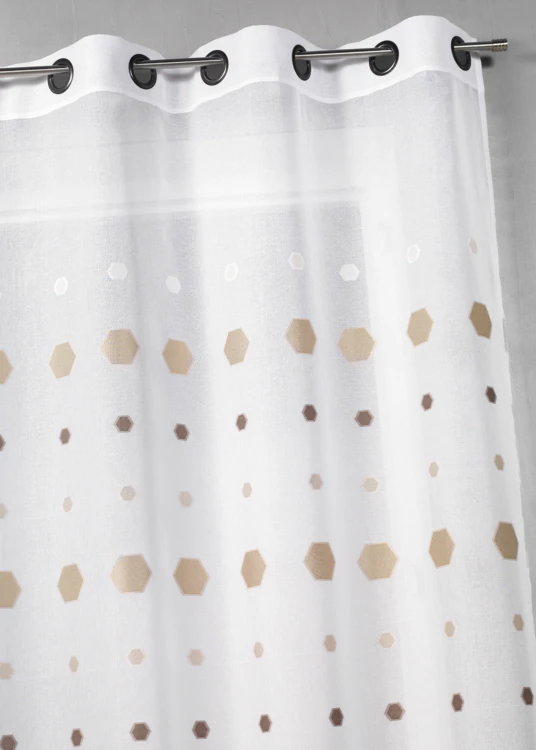 Visillos jacquard con estampado hexagonal