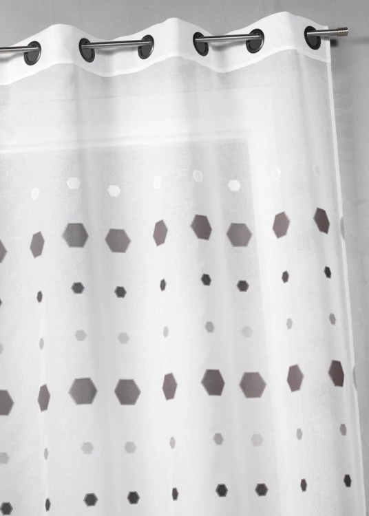 Visillos jacquard con estampado hexagonal