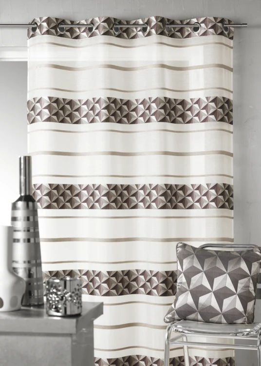 Voilage jacquard motifs bleus