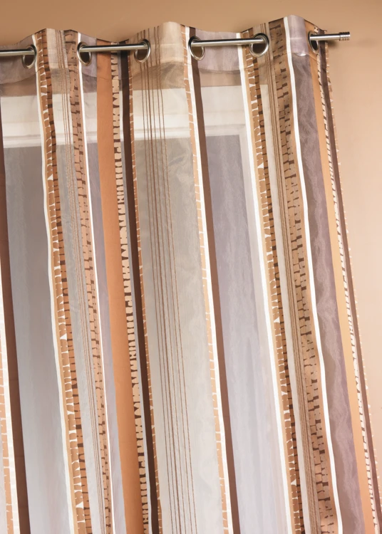 Cortina de organza jacquard con rayas verticales