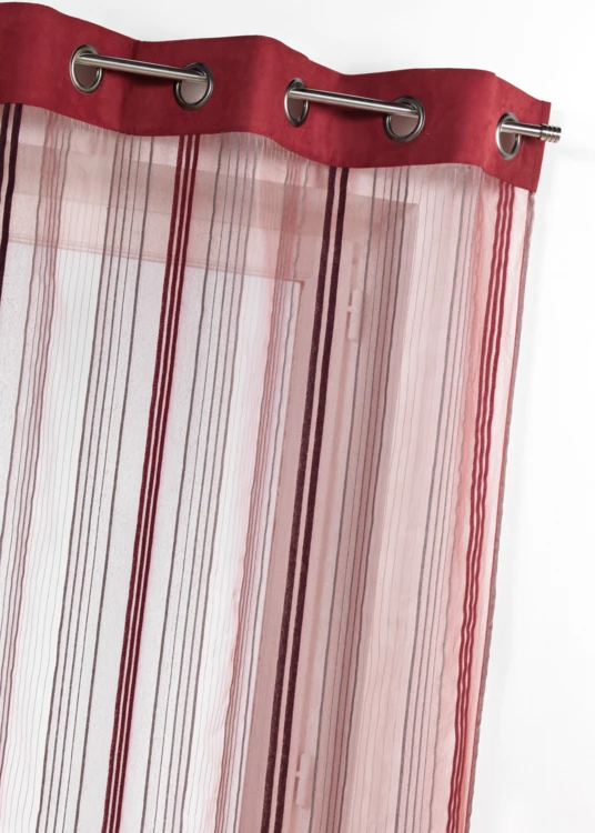 Cortina de Organza Rayada con Paramento Ante