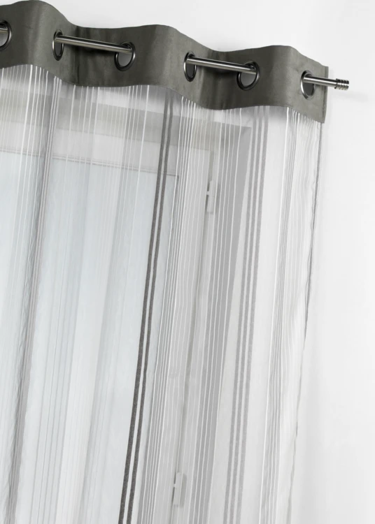 Cortina de Organza Rayada con Paramento Ante