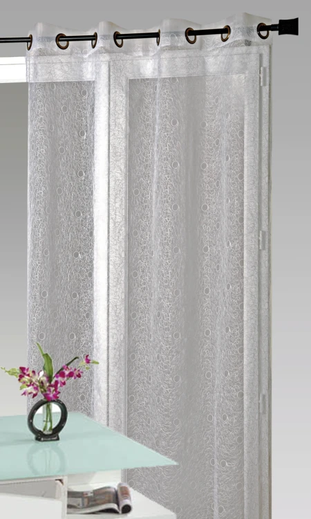 Cortina de organza bordada com bolhas