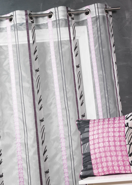 Voile de organza con finas rayas de cebra