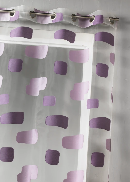 Organza-Vorhang mit Jacquard-Muster im Ziegel-Design