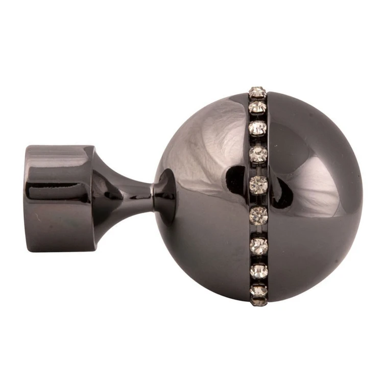 Paire embouts de tringle "Sphère strassée"