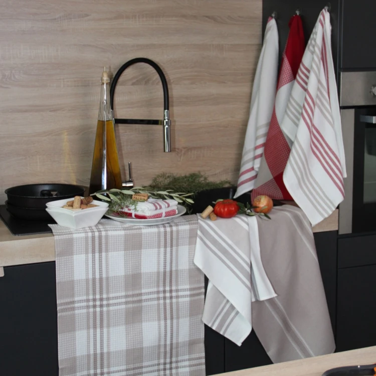 Set de 3 torchons cuisine  coton 50x70 cm
