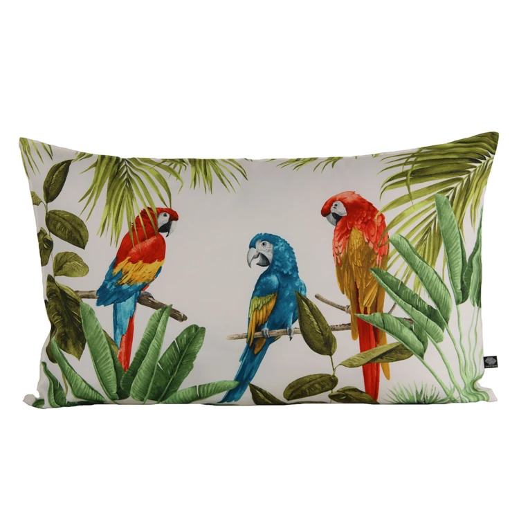 Coussin outdoor imprimé perroquets