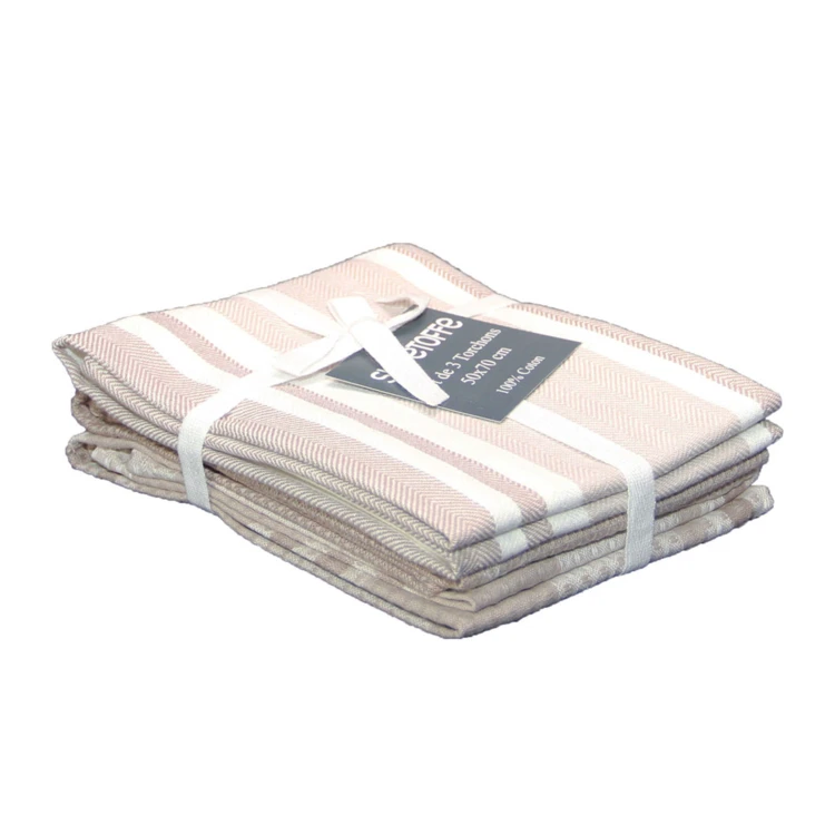 Set de 3 torchons cuisine  coton 50x70 cm