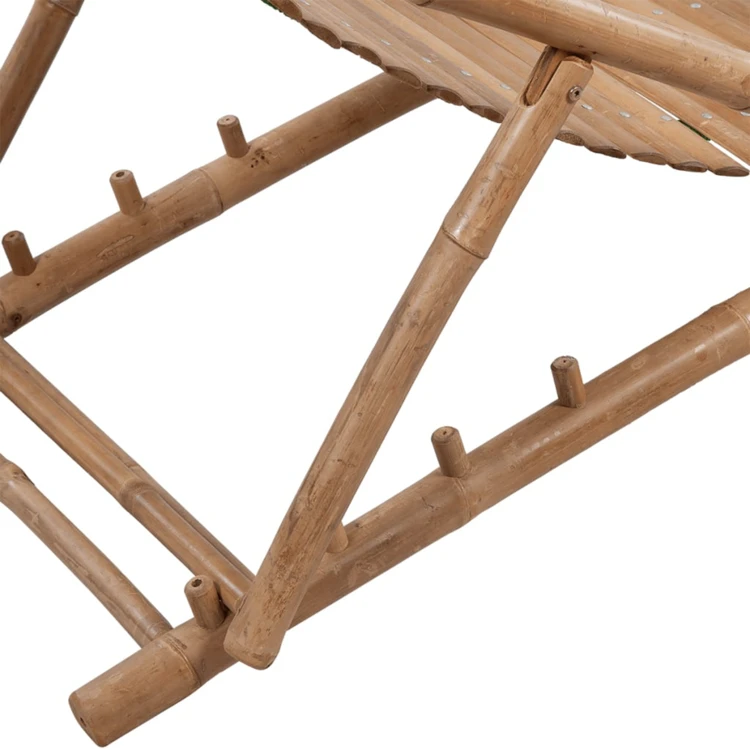 Chaise longue avec repose-pied en bambou