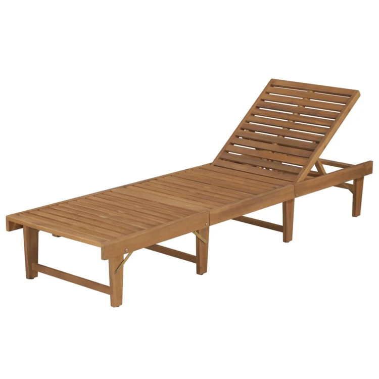 Chaise longue pliable en acacia