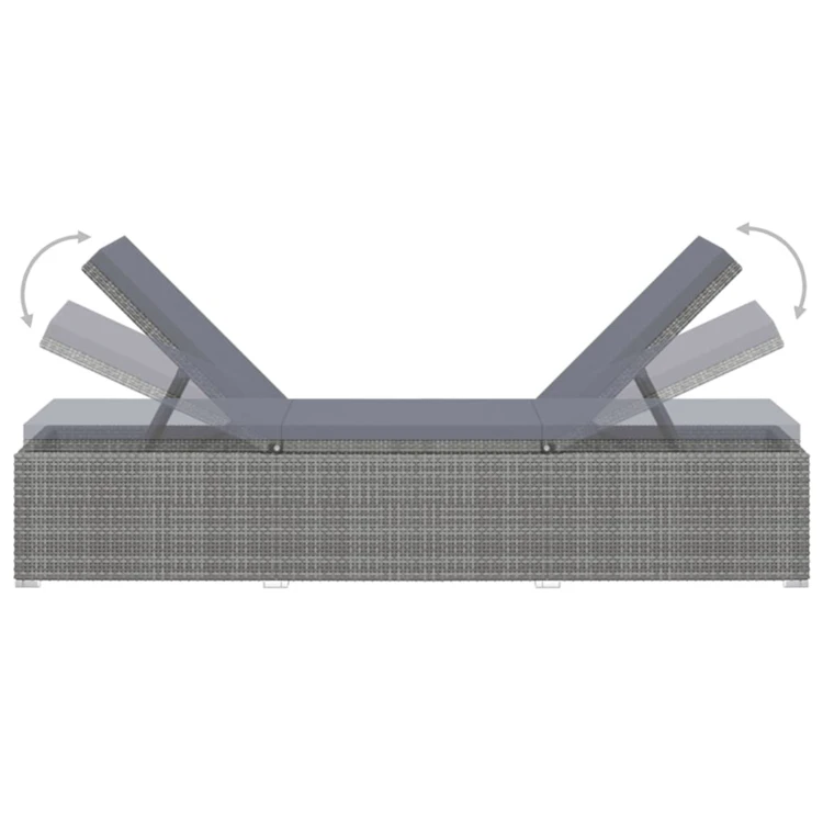 Chaise longue en résine tressée et coussin