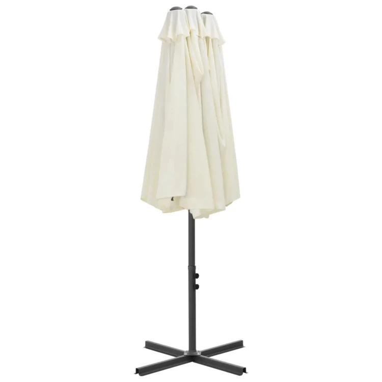 Parasol d'extérieur double toit et poteau en aluminium