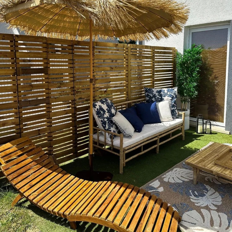 Chaise longue en bois d'acacia