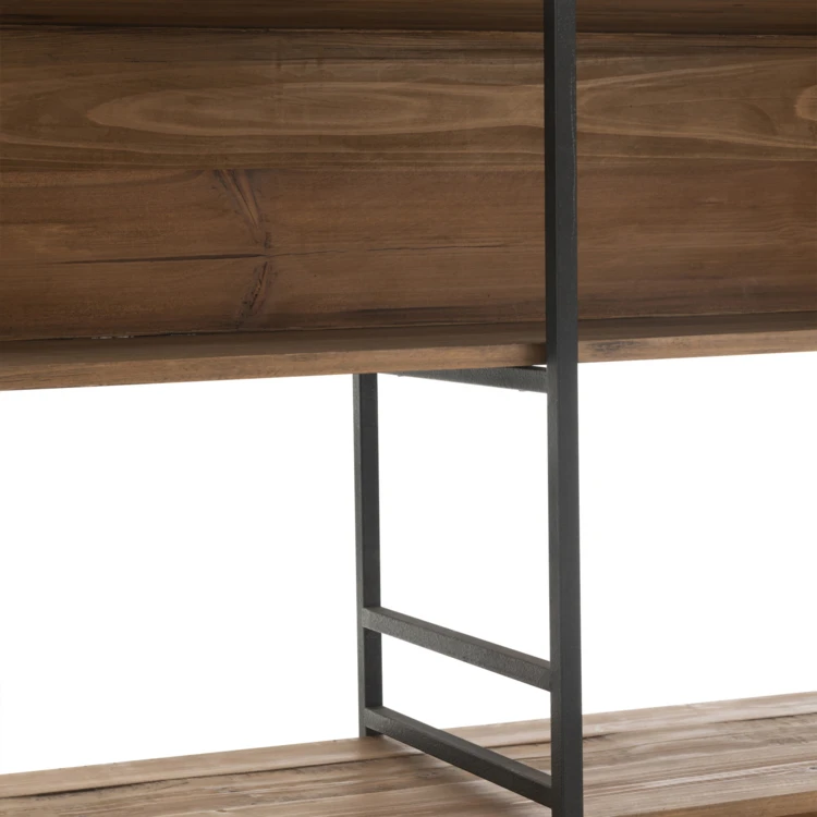 Grande étagère en bois recyclé et métal