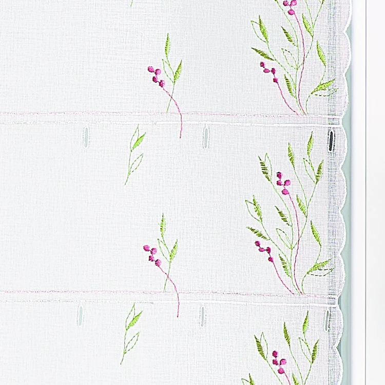 Voilage modulable brodé fleurs