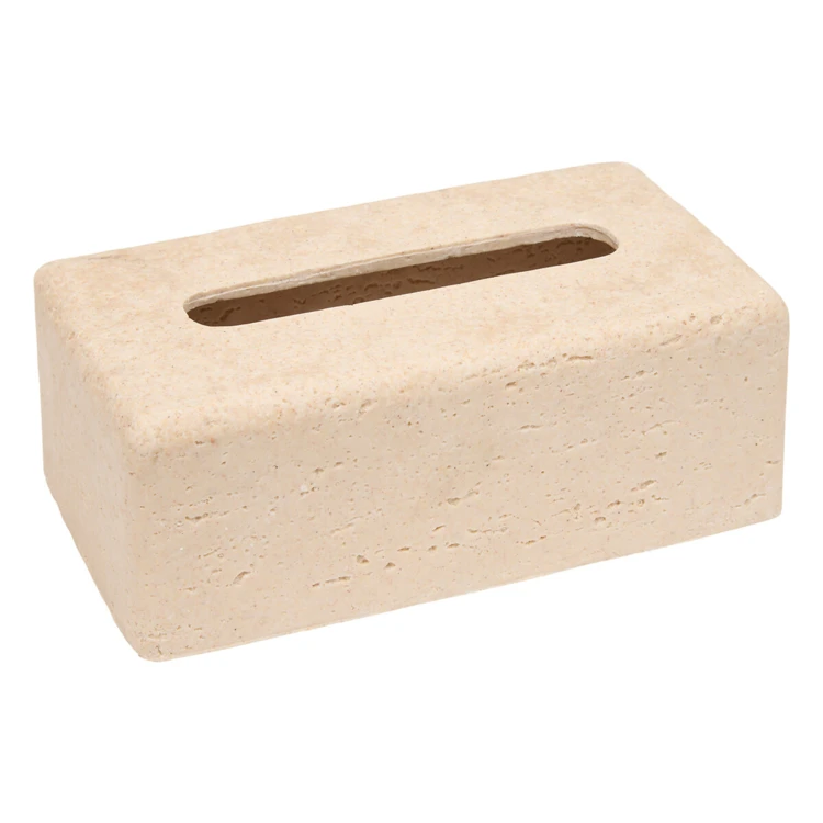 Tissuebox van polyresin met steenlook