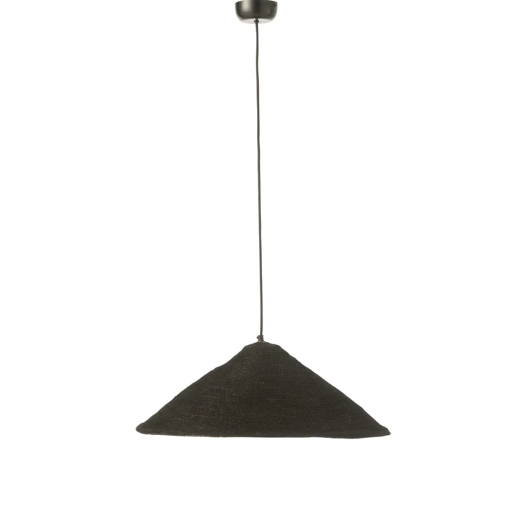 Pendelleuchte in Hutform aus Seegras