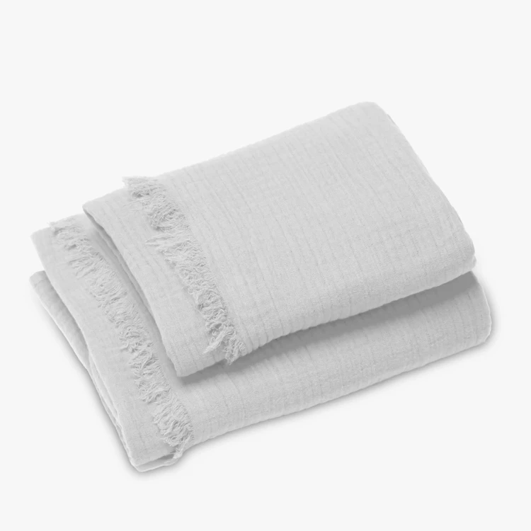 Set de 2 serviettes de douches en gaze de coton