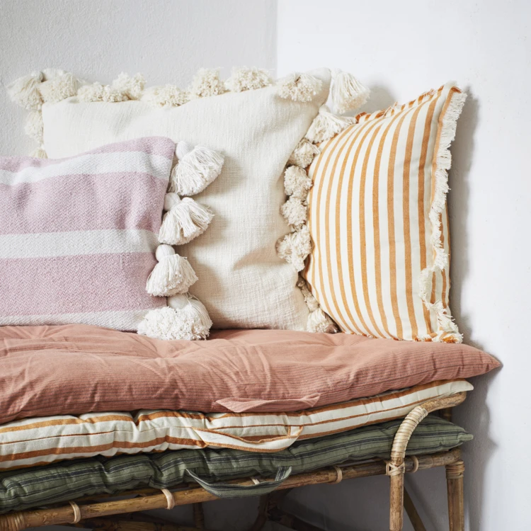 Housse de coussin 100% coton rayures MADAM STOLTZ