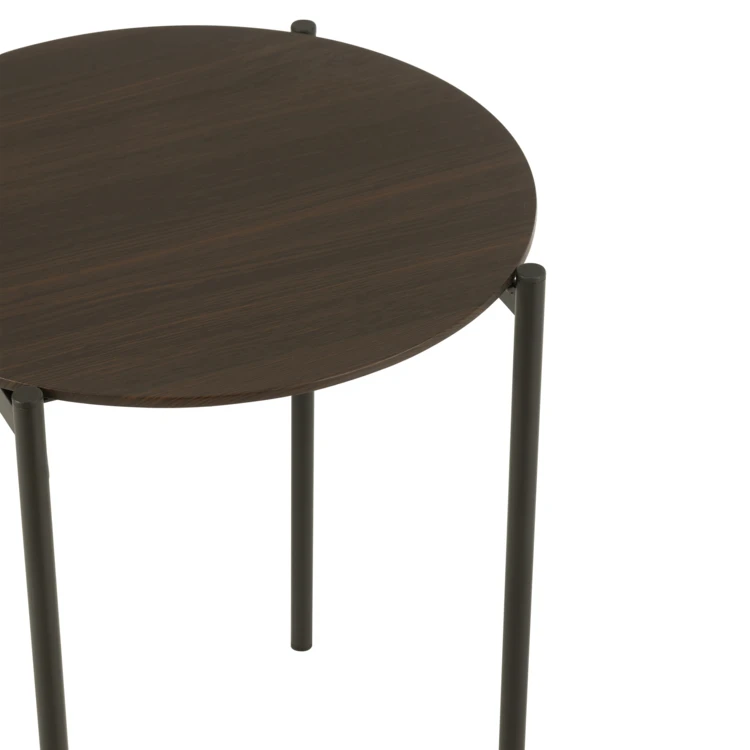 Ensemble de 2 tables gigognes rondes en bois et métal