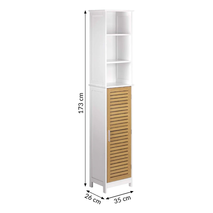 Badezimmerschrank mit Lamellentür und Stauraum