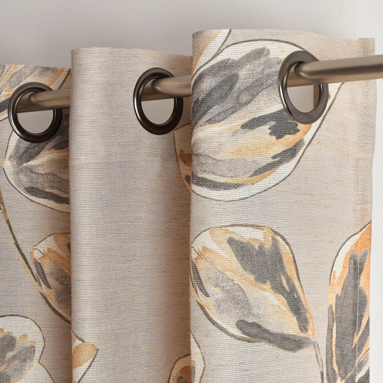 Vorhang aus Poly-Leinen mit aquarellfarbenem Blumenmuster