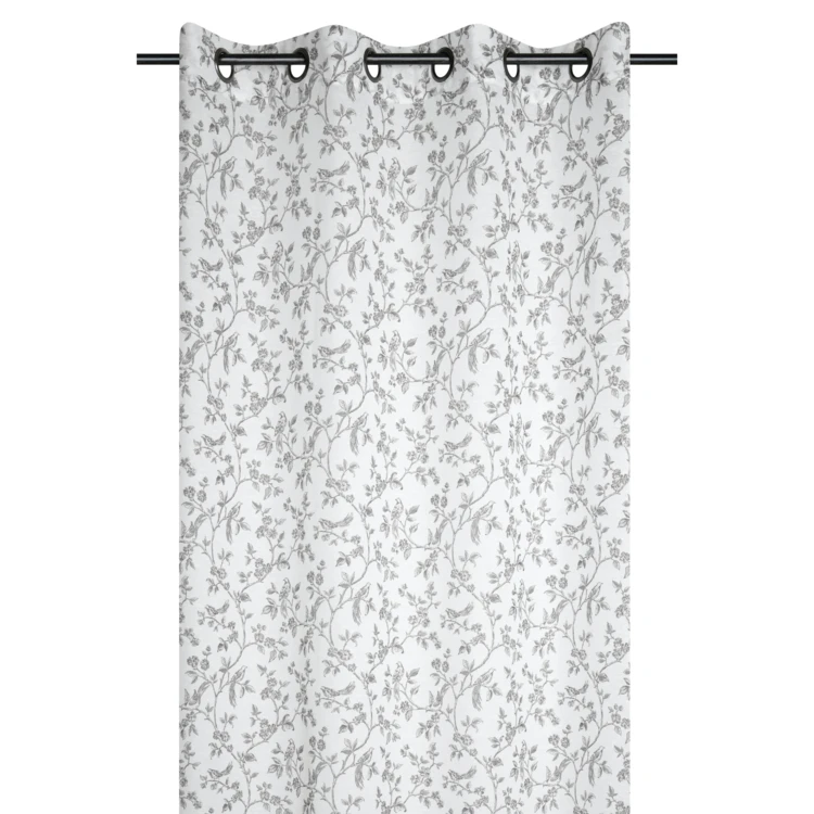 Tenda in cotone con occhielli e stampa floreale