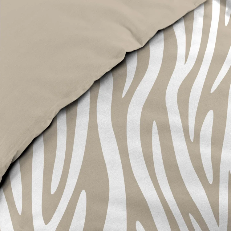 Parure de lit 3 pièces 100 % coton imprimé zèbre housse + taies