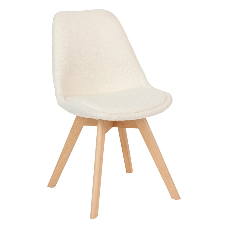 Chaise bouclette avec dossier arrondi