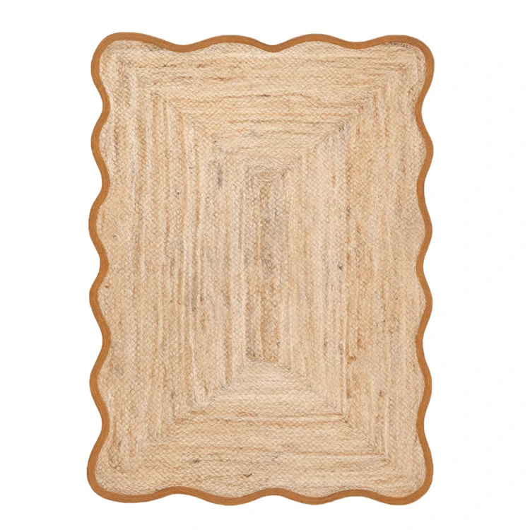 Geflochtener Wohnzimmerteppich mit Wellenfinish