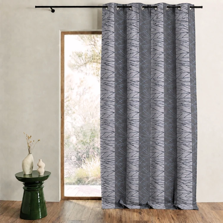 Rideau tamisant en jacquard à rayures verticales design