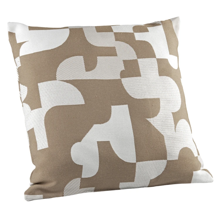 Coussin jacquard géométrique texturé rétro