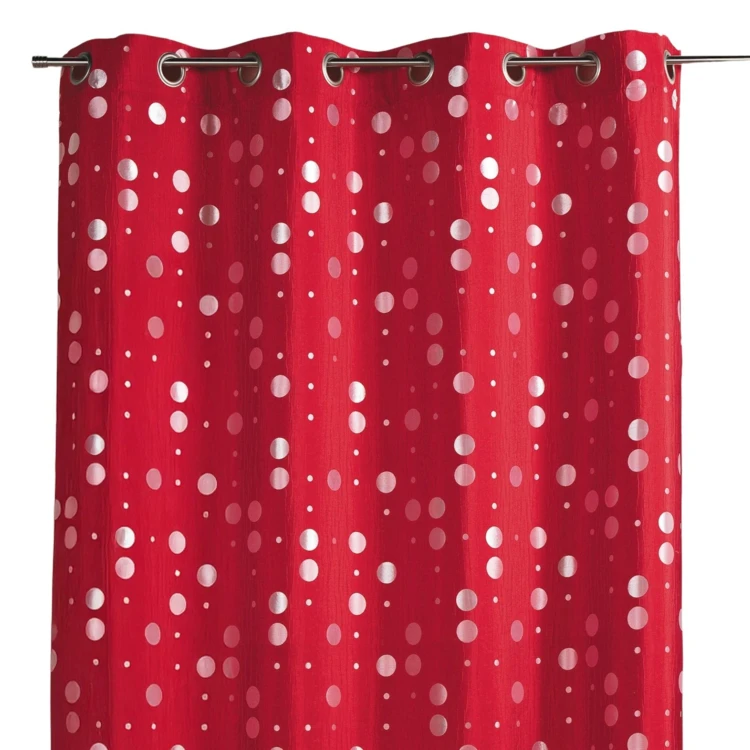 Cortina em jacquard amarrotado com motivos circulares
