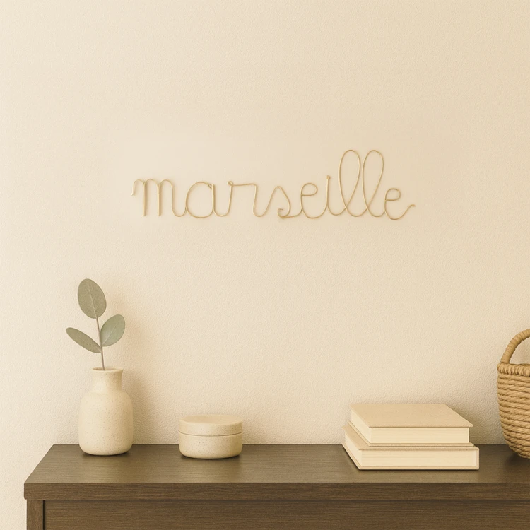 Wort Messingdraht "MARSEILLE"