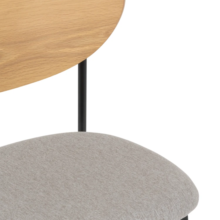 Lot de 2 chaises avec dossier bois et pieds métal