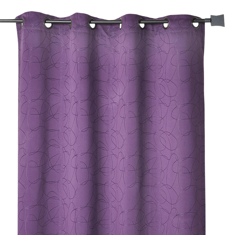 Tenda jacquard geometrica con occhielli