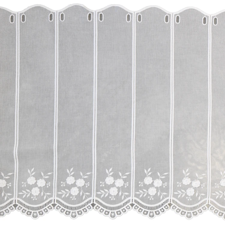 Brise-bise brodé à motifs floraux