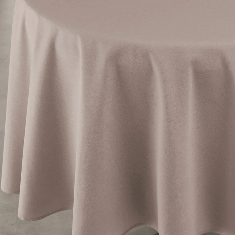 Mantel impermeable antimanchas efecto lino para mesa redonda